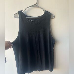 NWT J. Crew Cotton Black Girlfriend Scoopneck Tank Top Sz XL